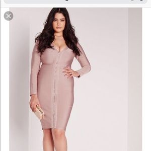 Missguided Long-Sleeve Bandage Bodycon Dress